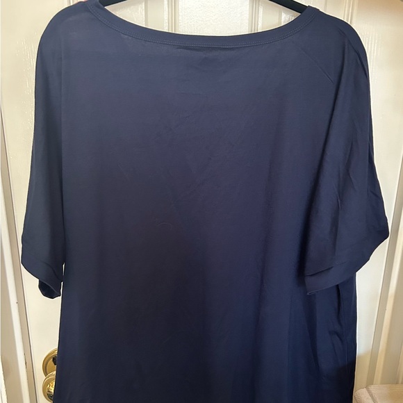 Flag Striped Red White Blue Short Dolman Sleeve Flag Day T-Shirt Size 14-16 NWT - Picture 3 of 6